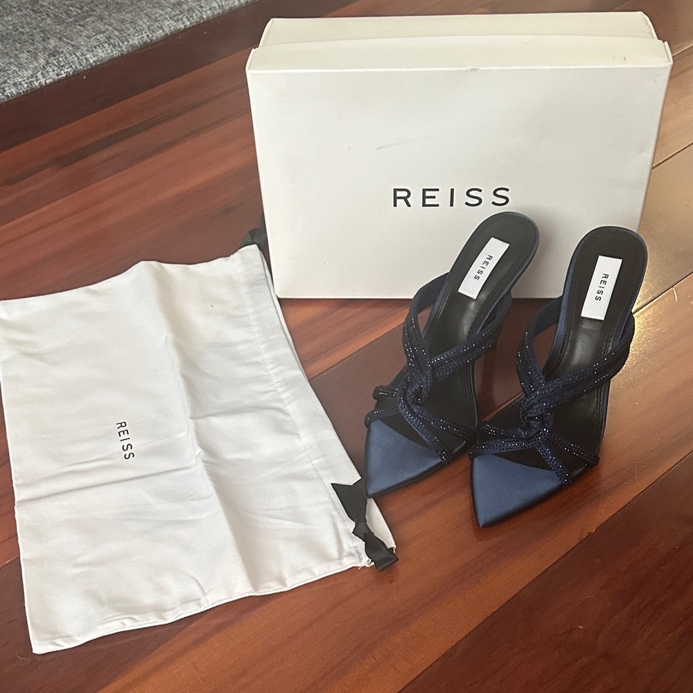 Reiss Women's Dark Blue Strappy Heels